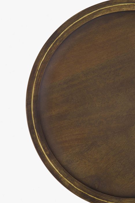 Zusss houten stylingbord 40 cm donkerbruin /goud