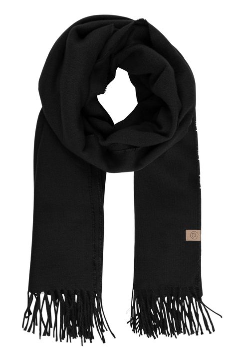 Zusss basic sjaal met franjes| In het zwart ZUSSS.nl