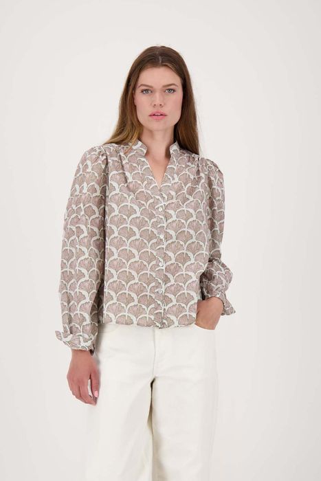 Zusss blouse lange mouw met print bloem multikleur