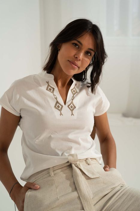 Zusss blouse met geborduurde details wit