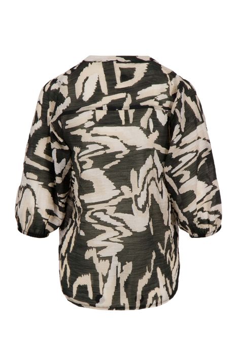 Zusss blouse pofmouw met print multikleur