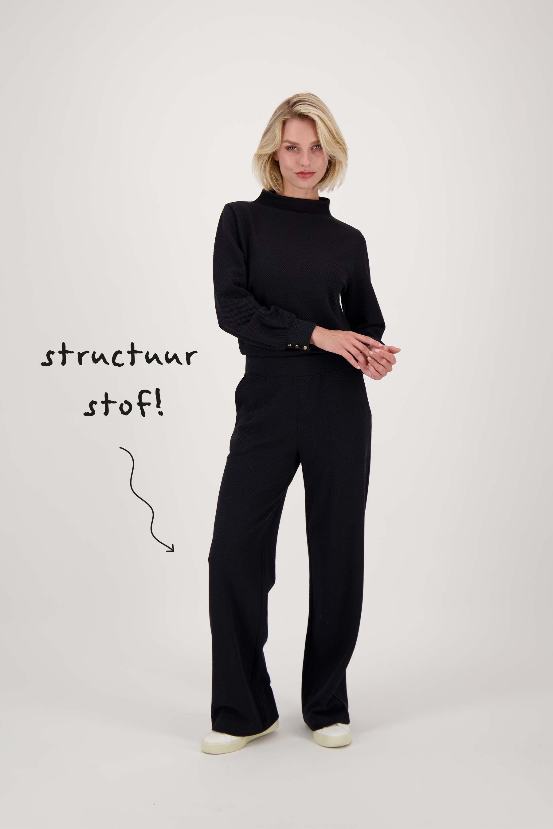 Zusss broek met structuur Zwart ZUSSS