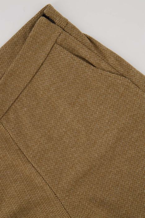 Zusss broek met visgraat structuur beige