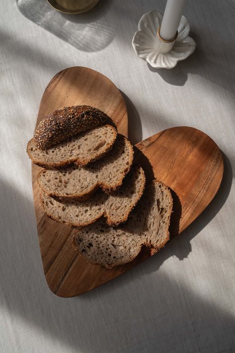 Zusss houten borrelplank hartje donkerbruin