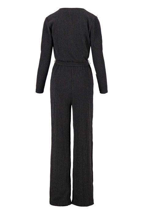 Zusss jumpsuit van crinkle stof antracietgrijs