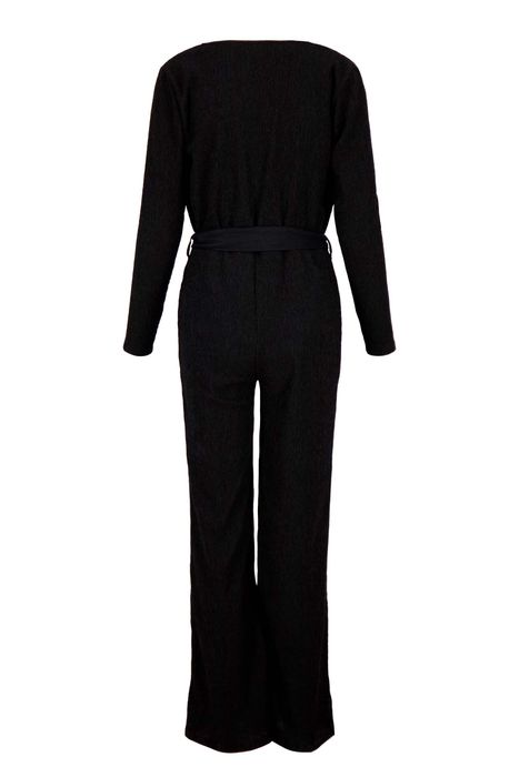 Zusss jumpsuit van crinkle stof zwart