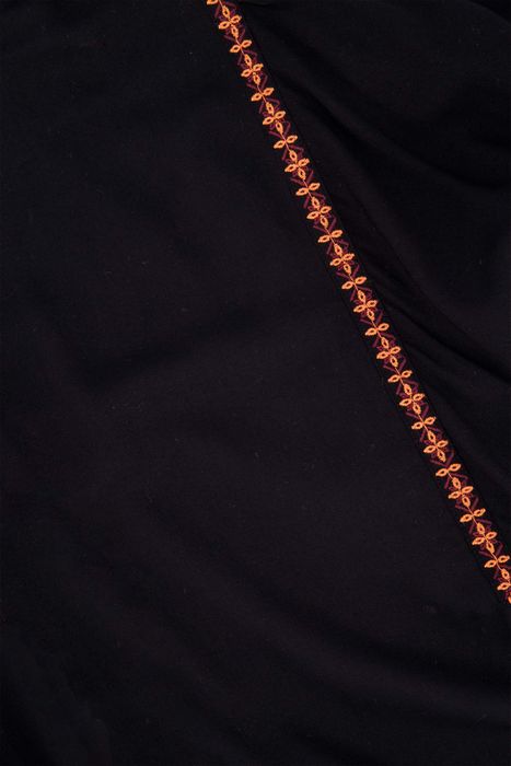 Zusss jurk met borduursels zwart/kortaalroze