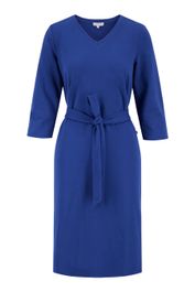 jurk met v-hals kobaltblauw