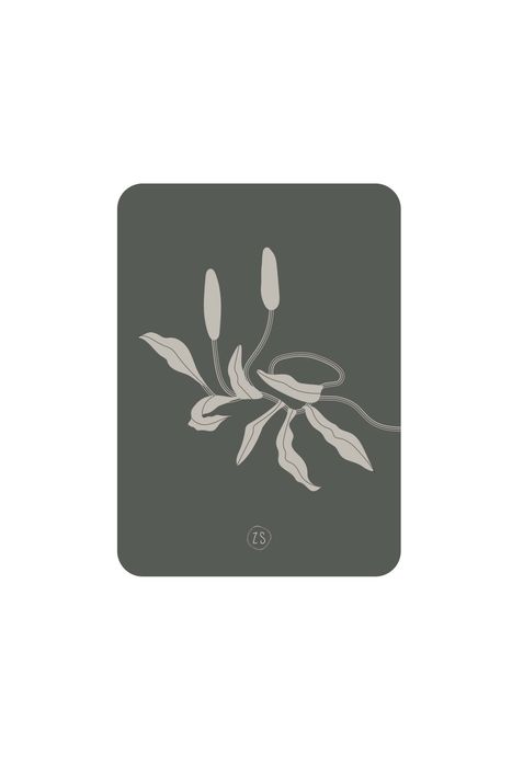 Zusss kaart art deco plant antracietgrijs