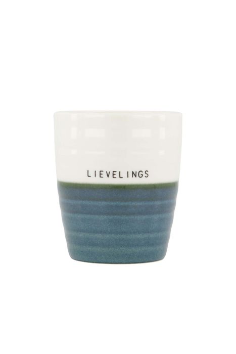 Zusss koffiemok lievelings blauw/wit