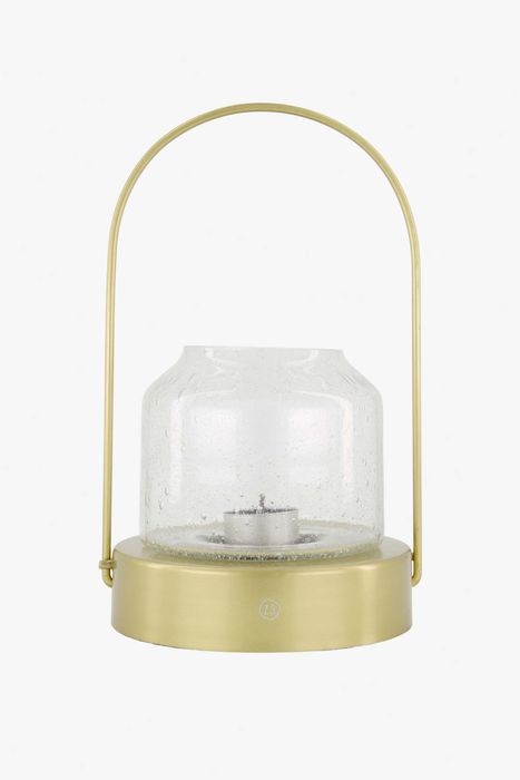 Zusss lantaarn met bubbelglas Ø16x28cm goud