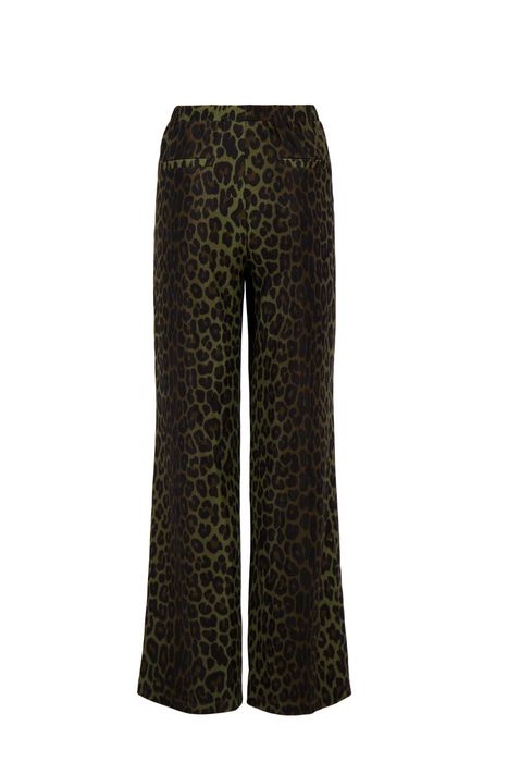 Zusss leopard broek crincle grijsgroen / zwart