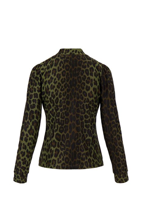 Zusss leopard top grijsgroen / zwart