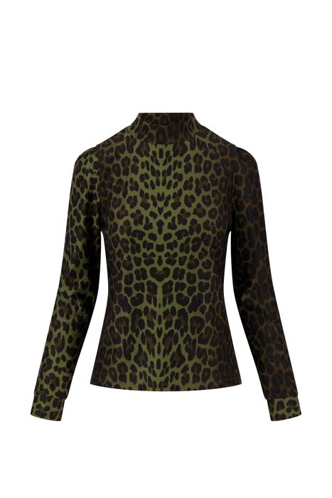 Zusss leopard top grijsgroen / zwart