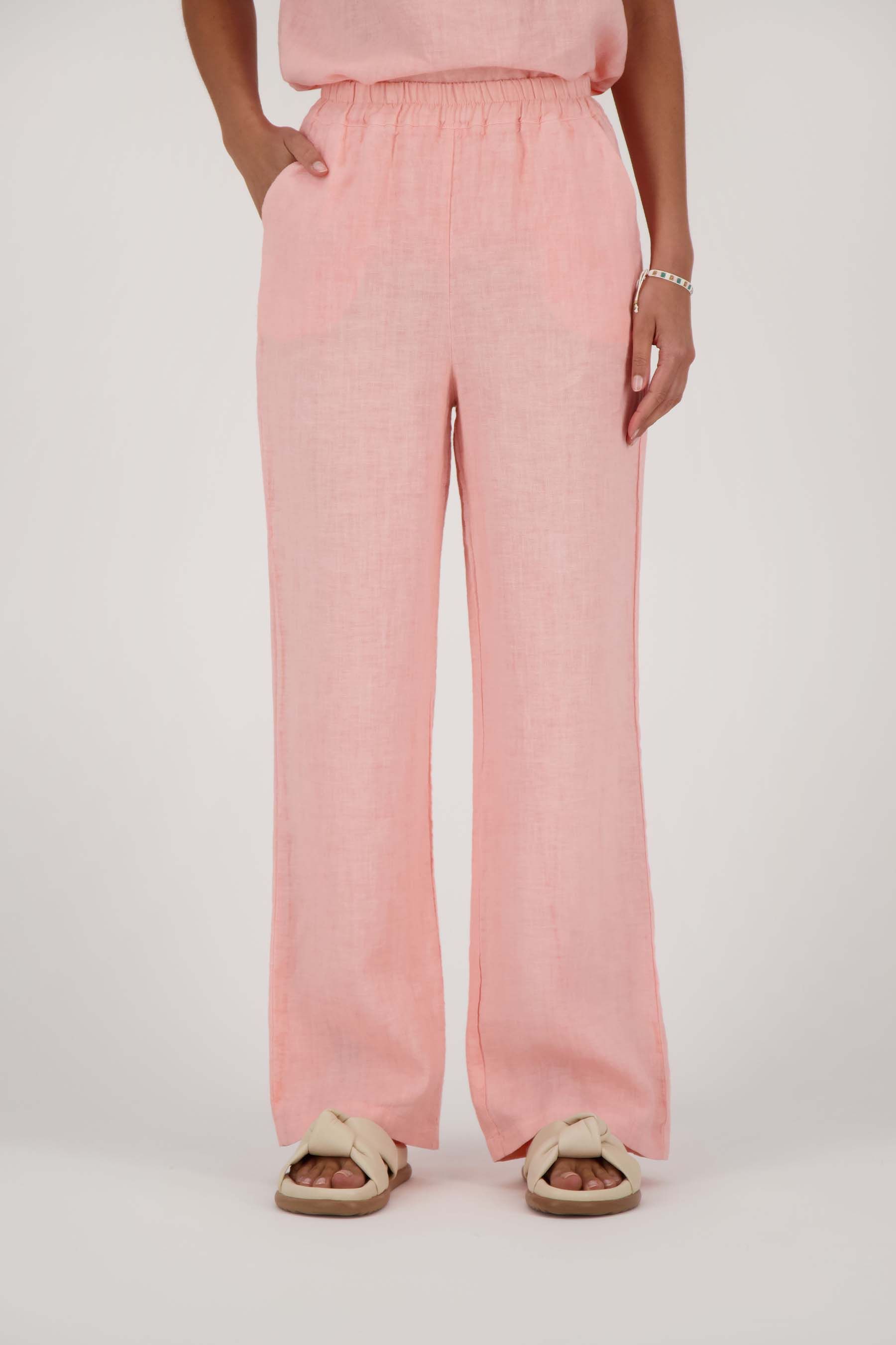 Roze broek van Zusss Linnen stof ZUSSS