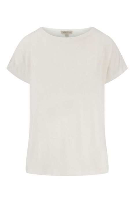 toezicht houden op baai Soms soms Zusss linnen t-shirt boothals wit | ZUSSS.nl