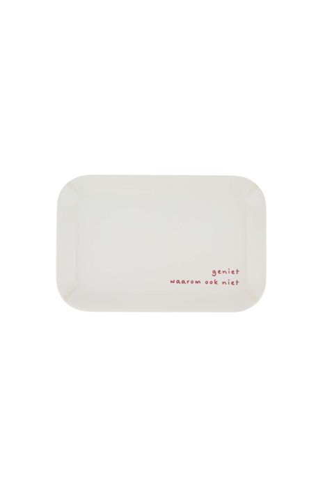 Zusss melamine dienblad 29x19cm geniet off white/rood