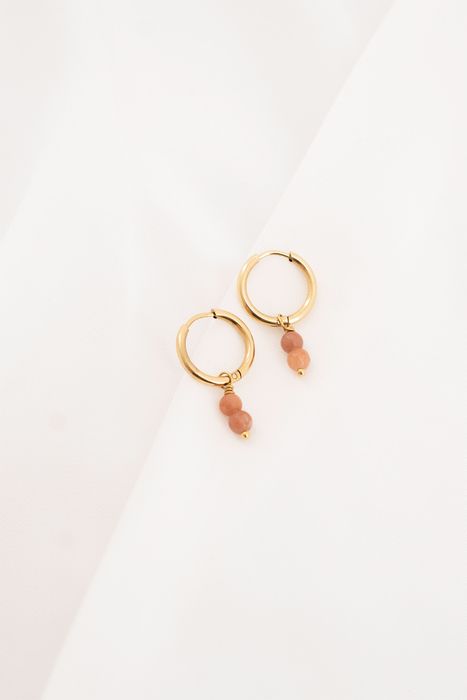 Zusss oorbellen met steentjes roze/goud