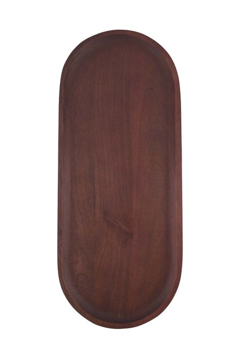 Zusss ovalen stylingbord hout 55x23x4cm  walnootbruin