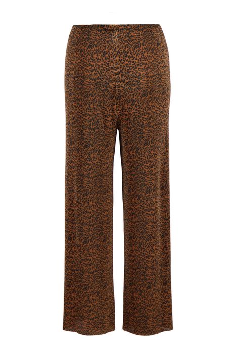 Zusss plisse broek met panterprint camel