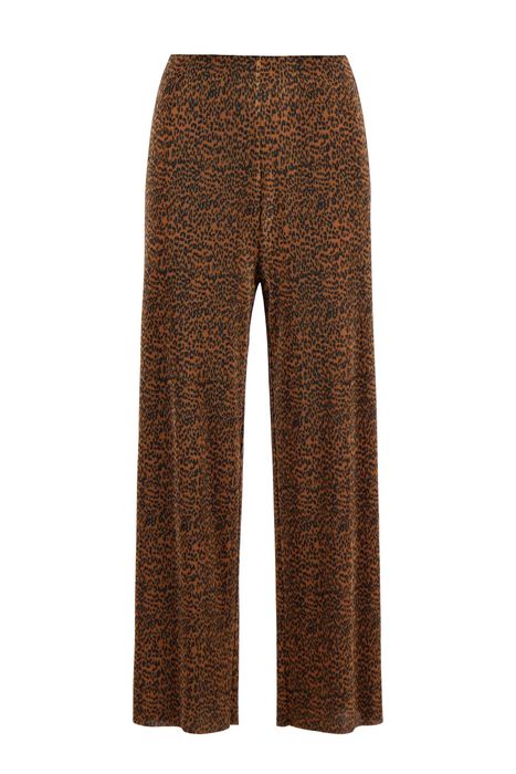 Zusss plisse broek met panterprint camel