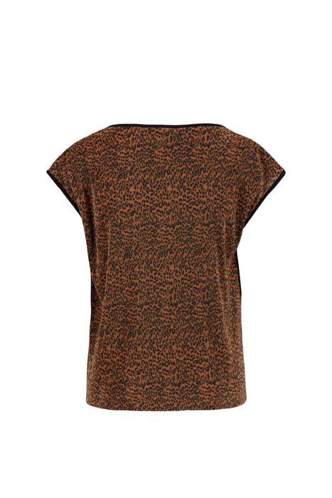 Zusss plisse top met panterprint camel