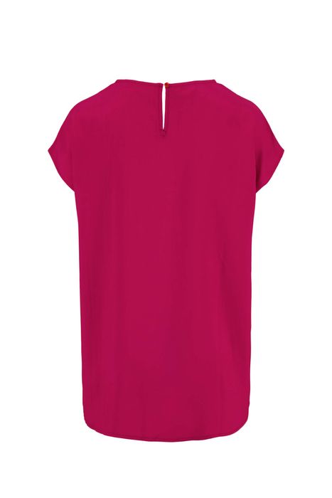 Zusss satijnen twill top met boothals roze rood