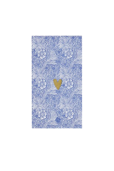 Zusss servetten bloemenprint 11x20cm kobaltblauw