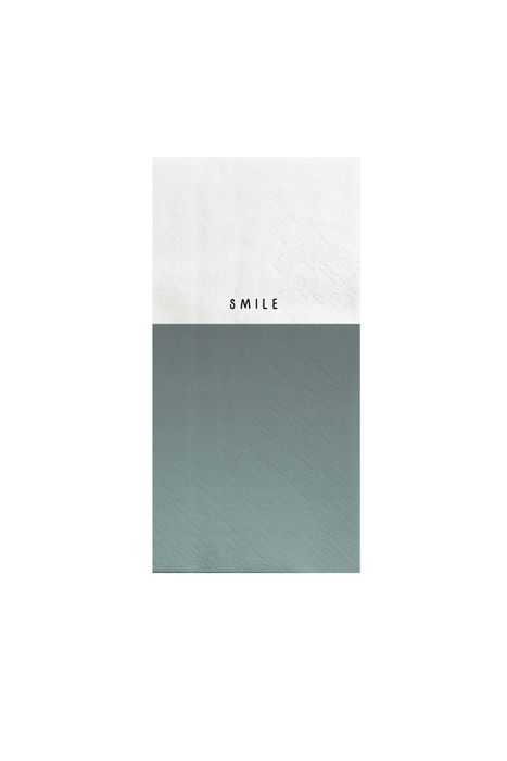 Zusss servetten smile 11x20cm grijsblauw/wit