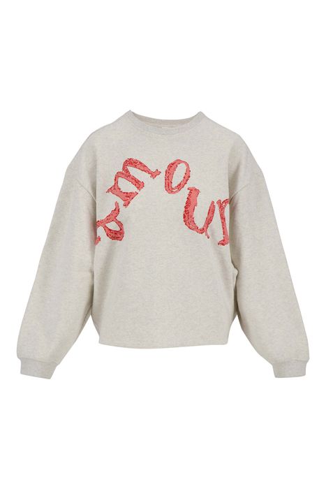 Zusss sweater met print grijs melange