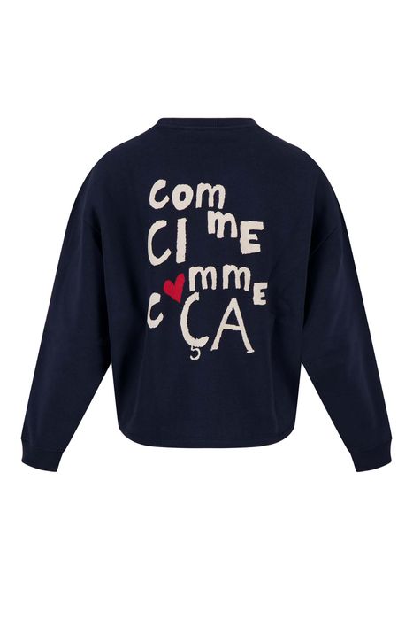 Zusss sweater met tekst donkerblauw