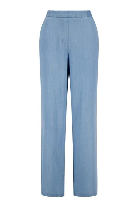 Zusss tencel broek wijd model lichte denim