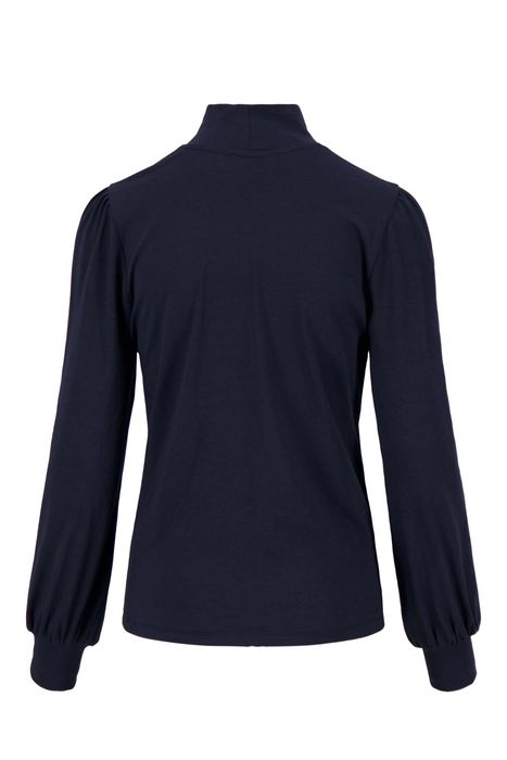 Zusss top met lange mouwen en col donkerblauw