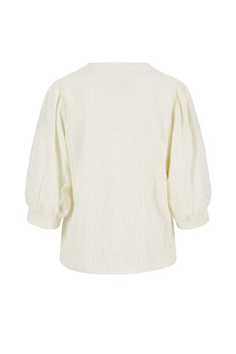 Zusss top van broderie korte mouw off-white