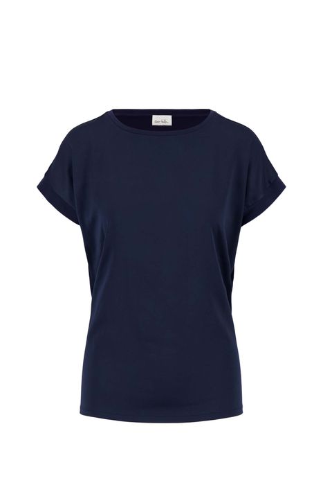 Zusss top van materiaal mix donkerblauw