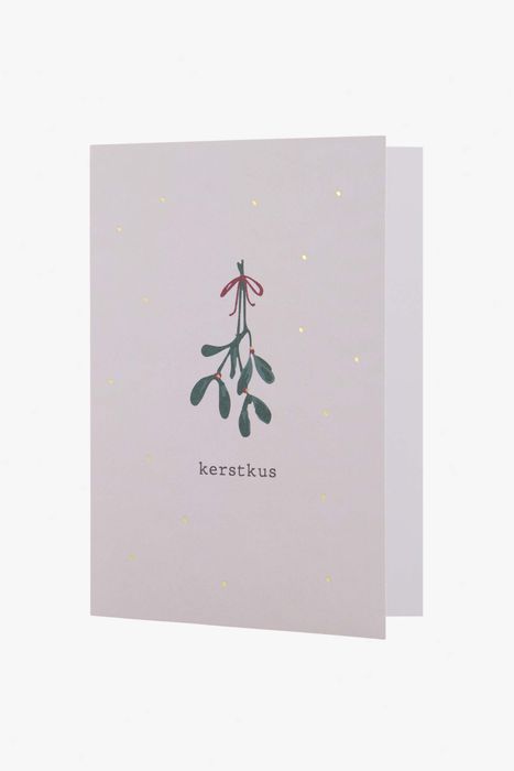 Zusss wenskaart met gouden envelop kerstkus zand