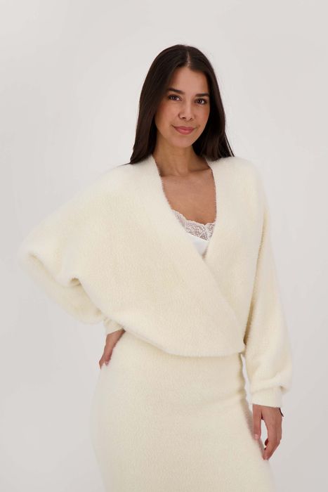 Zusss wikkel trui in fluffy garen creme