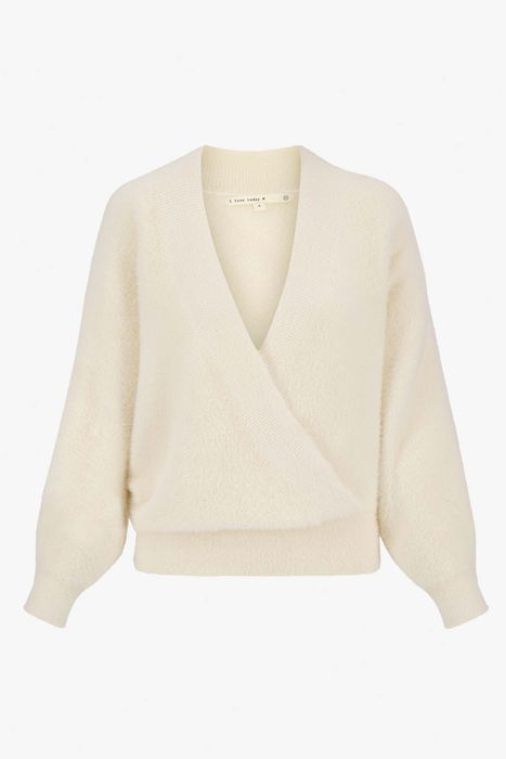 Zusss wikkel trui in fluffy garen creme